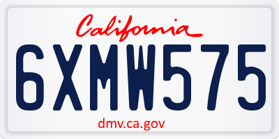 CA license plate 6XMW575