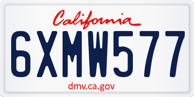 CA license plate 6XMW577