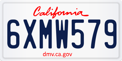 CA license plate 6XMW579