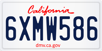 CA license plate 6XMW586