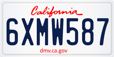 CA license plate 6XMW587