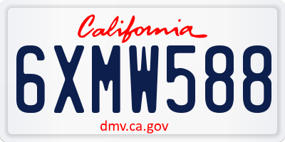 CA license plate 6XMW588