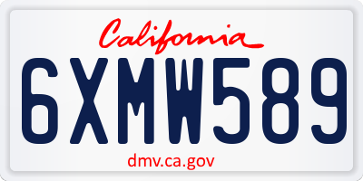 CA license plate 6XMW589