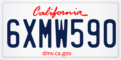 CA license plate 6XMW590