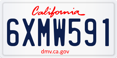 CA license plate 6XMW591