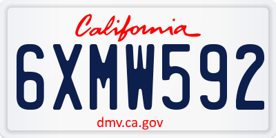 CA license plate 6XMW592
