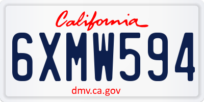 CA license plate 6XMW594