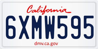 CA license plate 6XMW595