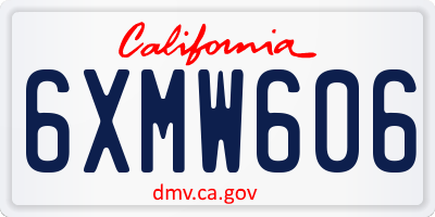 CA license plate 6XMW606