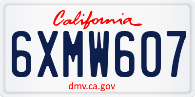 CA license plate 6XMW607