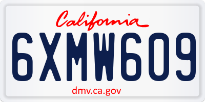 CA license plate 6XMW609