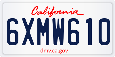 CA license plate 6XMW610