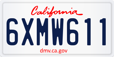CA license plate 6XMW611