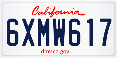 CA license plate 6XMW617