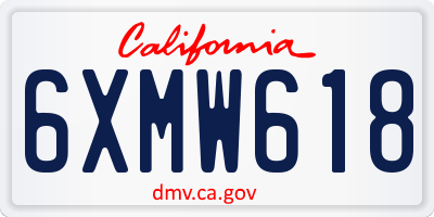 CA license plate 6XMW618