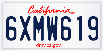 CA license plate 6XMW619