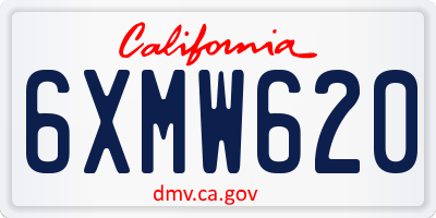 CA license plate 6XMW620