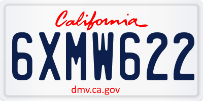 CA license plate 6XMW622