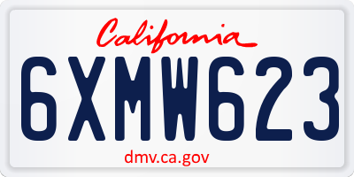 CA license plate 6XMW623