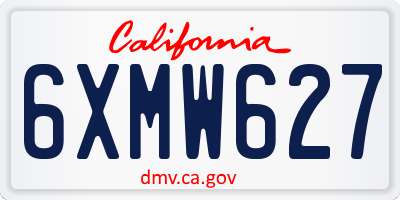 CA license plate 6XMW627