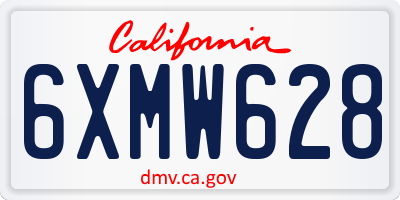 CA license plate 6XMW628