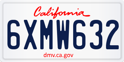CA license plate 6XMW632