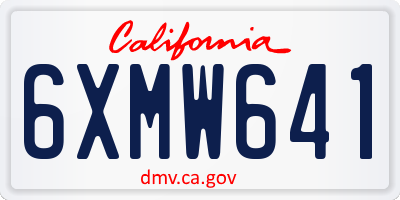 CA license plate 6XMW641