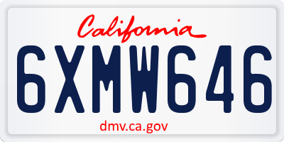 CA license plate 6XMW646