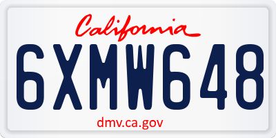 CA license plate 6XMW648
