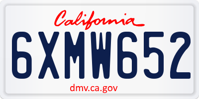 CA license plate 6XMW652