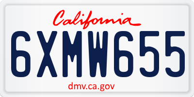 CA license plate 6XMW655