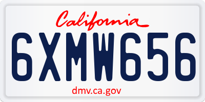 CA license plate 6XMW656