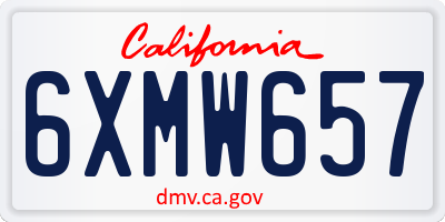 CA license plate 6XMW657