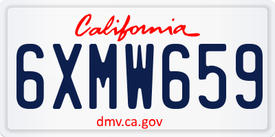 CA license plate 6XMW659