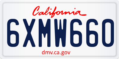 CA license plate 6XMW660