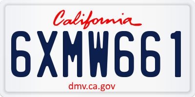 CA license plate 6XMW661