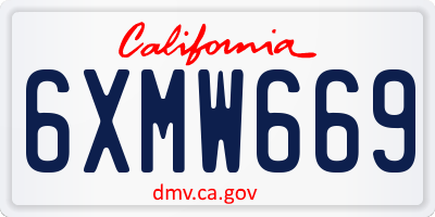 CA license plate 6XMW669