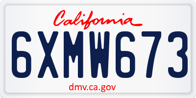 CA license plate 6XMW673