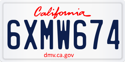 CA license plate 6XMW674