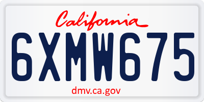 CA license plate 6XMW675