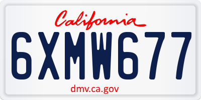 CA license plate 6XMW677