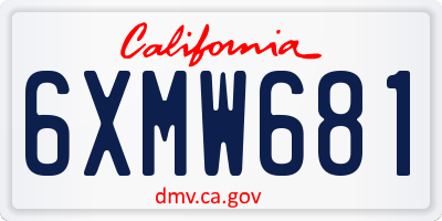 CA license plate 6XMW681