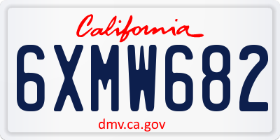 CA license plate 6XMW682