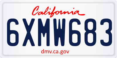 CA license plate 6XMW683