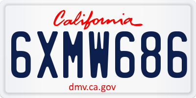 CA license plate 6XMW686