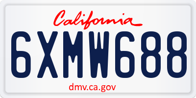 CA license plate 6XMW688