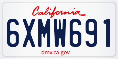 CA license plate 6XMW691