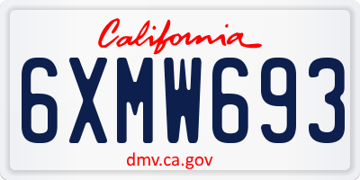 CA license plate 6XMW693