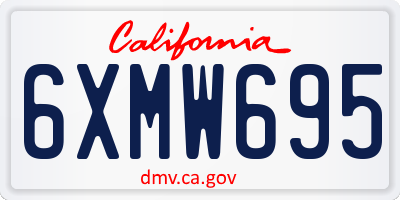 CA license plate 6XMW695