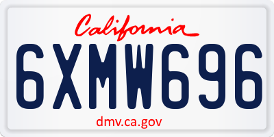 CA license plate 6XMW696